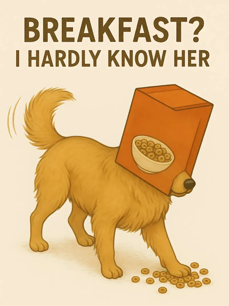 Meme divertente sul Golden Retriever pellicola backlit da Funny Humor Art