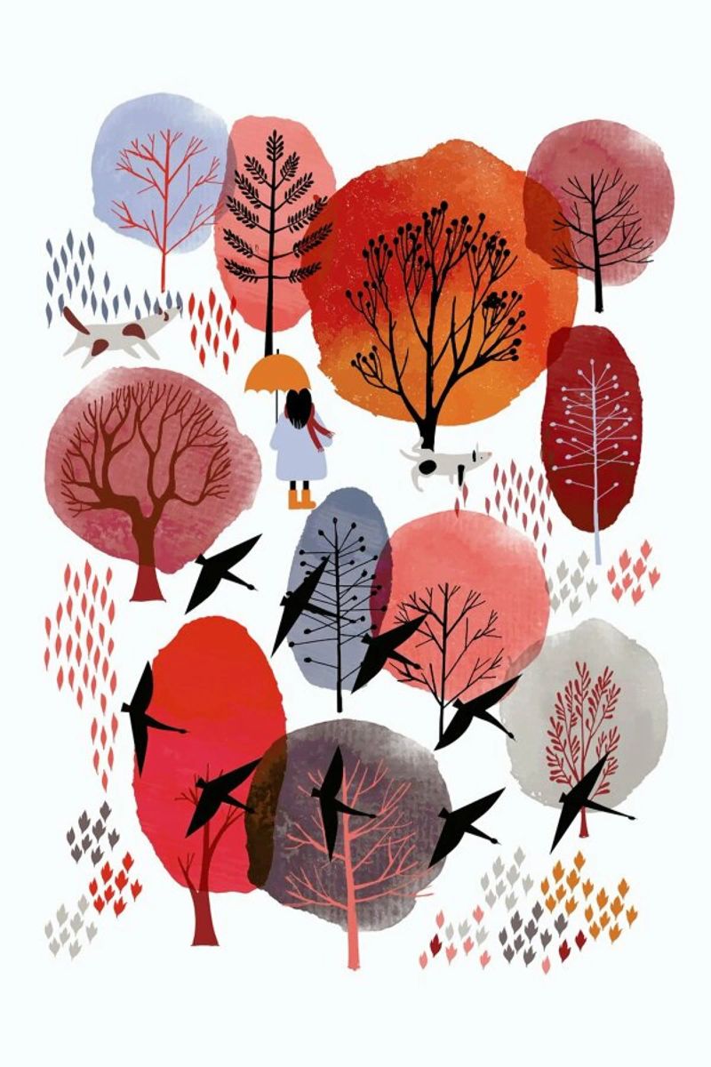 Autumn Forest Poster von Little Flourishes