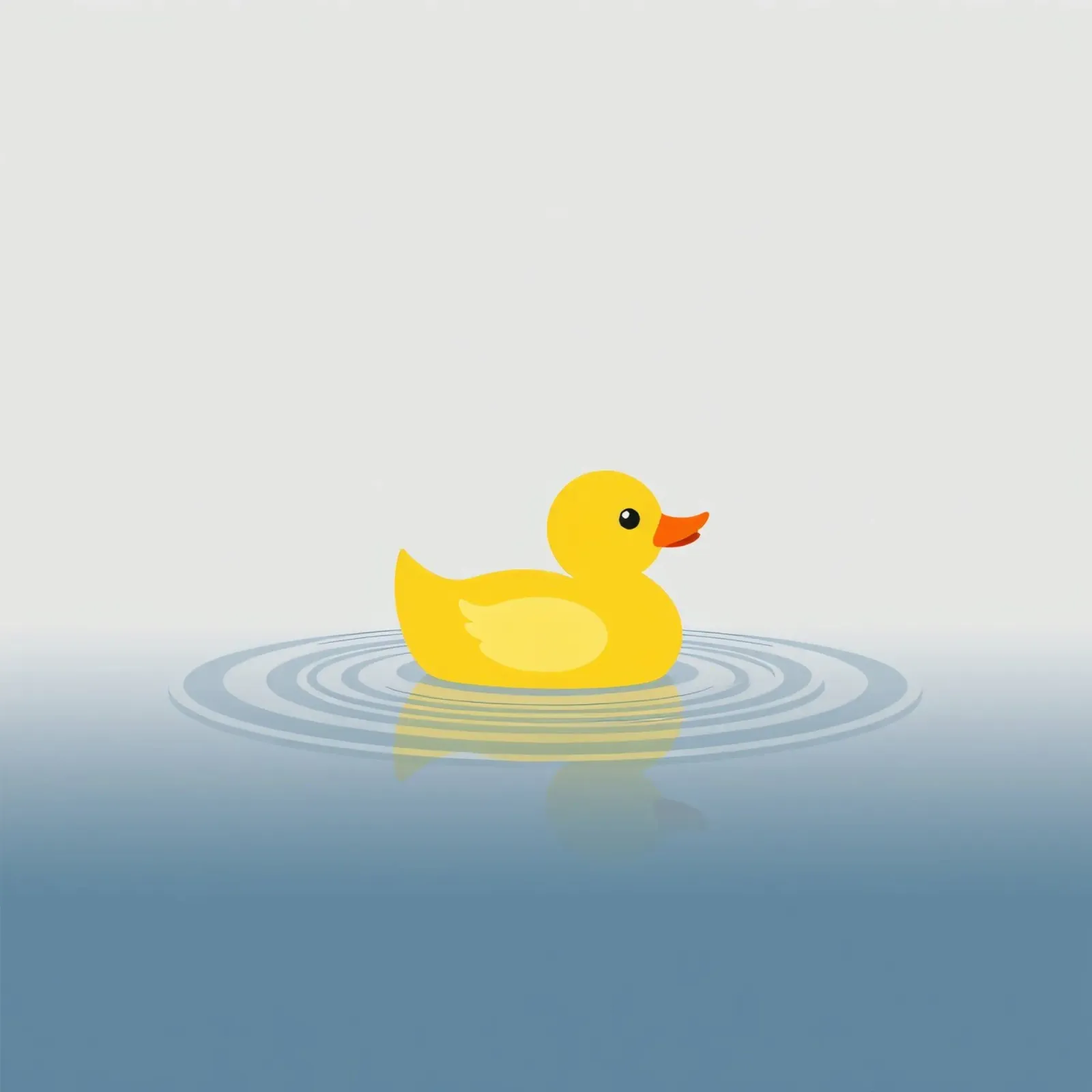 Un joyeux canard jaune flotte sereinement sur des eaux calmes et bleues. hahnemühle de DesignDoodle