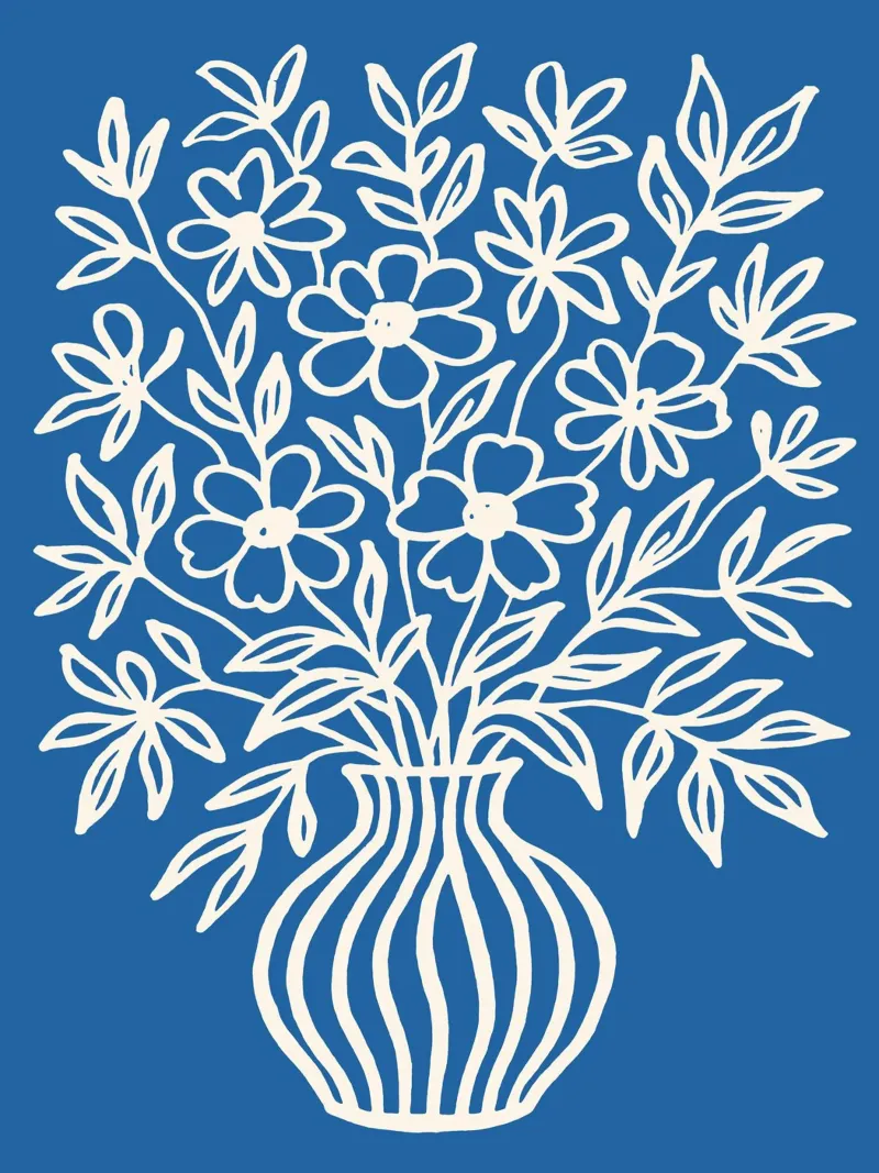 Bouquet in Blue carta hahnemühle da treechild
