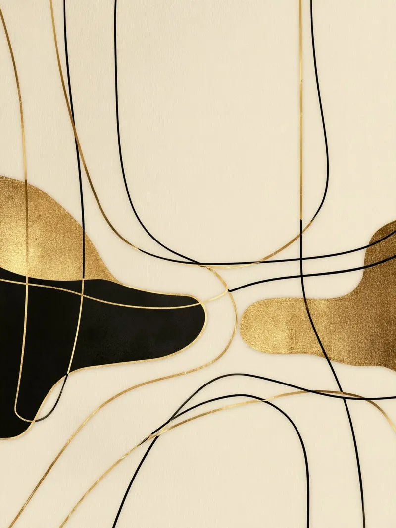 The Golden Thread of Ariadne | Abstract Painting poster with wooden frame by Autofocus
