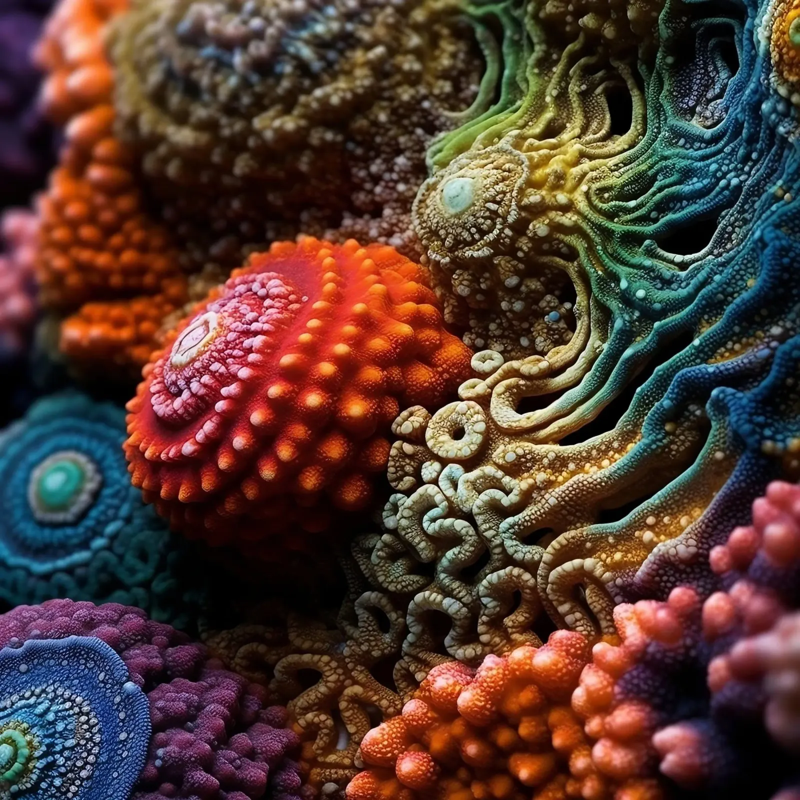 Strutture astratte colorate di corallo carta hahnemühle da PhotoVibe Decor