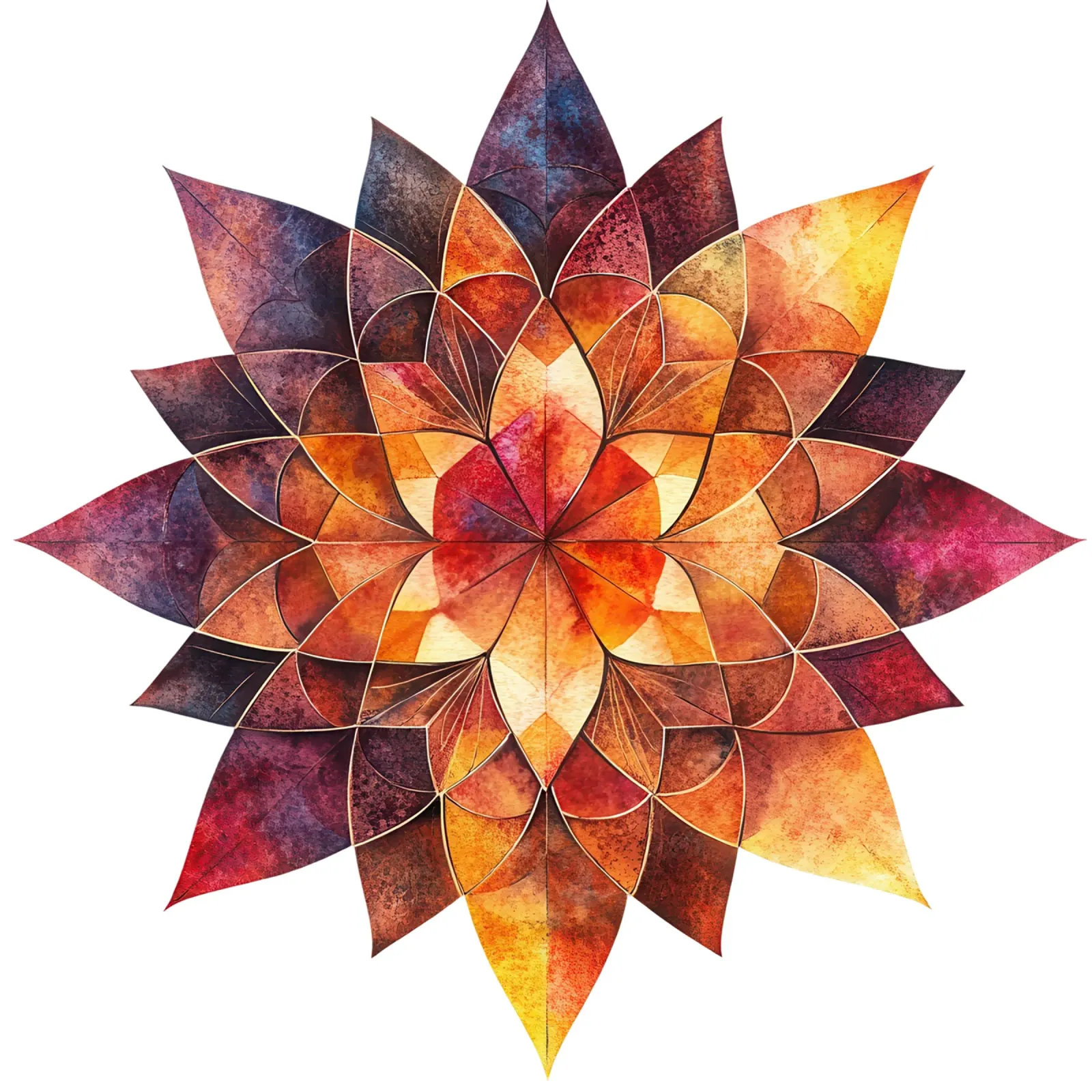 Herbst-Mandala Leinwand mit Schattenfugenrahmen von Spiritual Touch