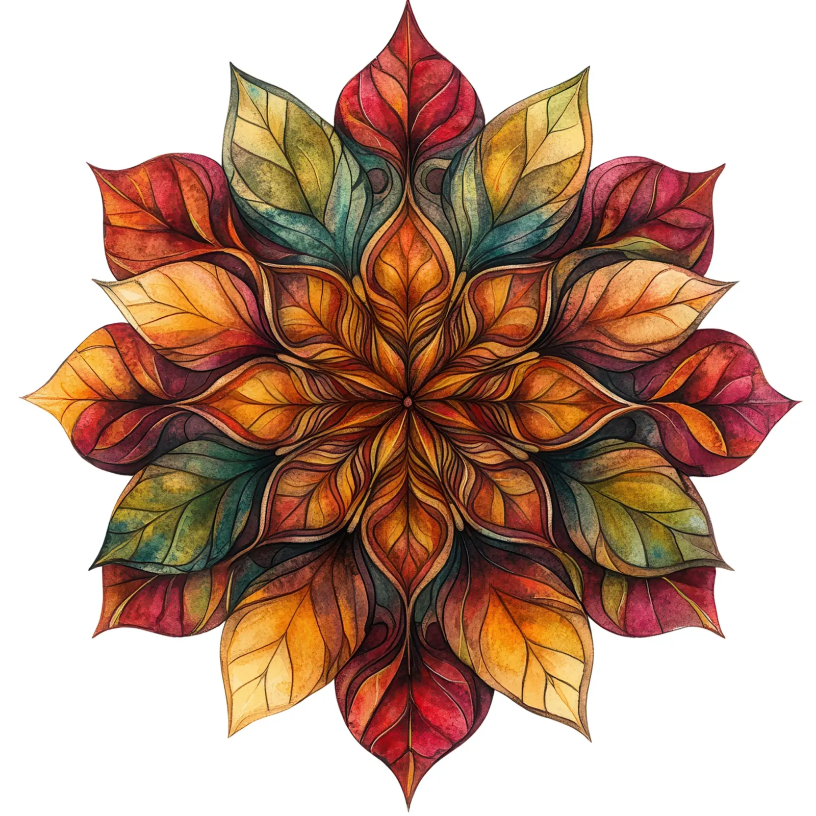 Mandala autunnale poster con telaio in plastica da Spiritual Touch