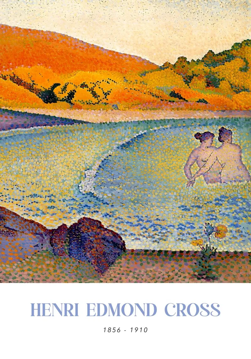 Henri-Edmond Croce Pointillist Bathers Wall Art carta hahnemühle da NorwesClub