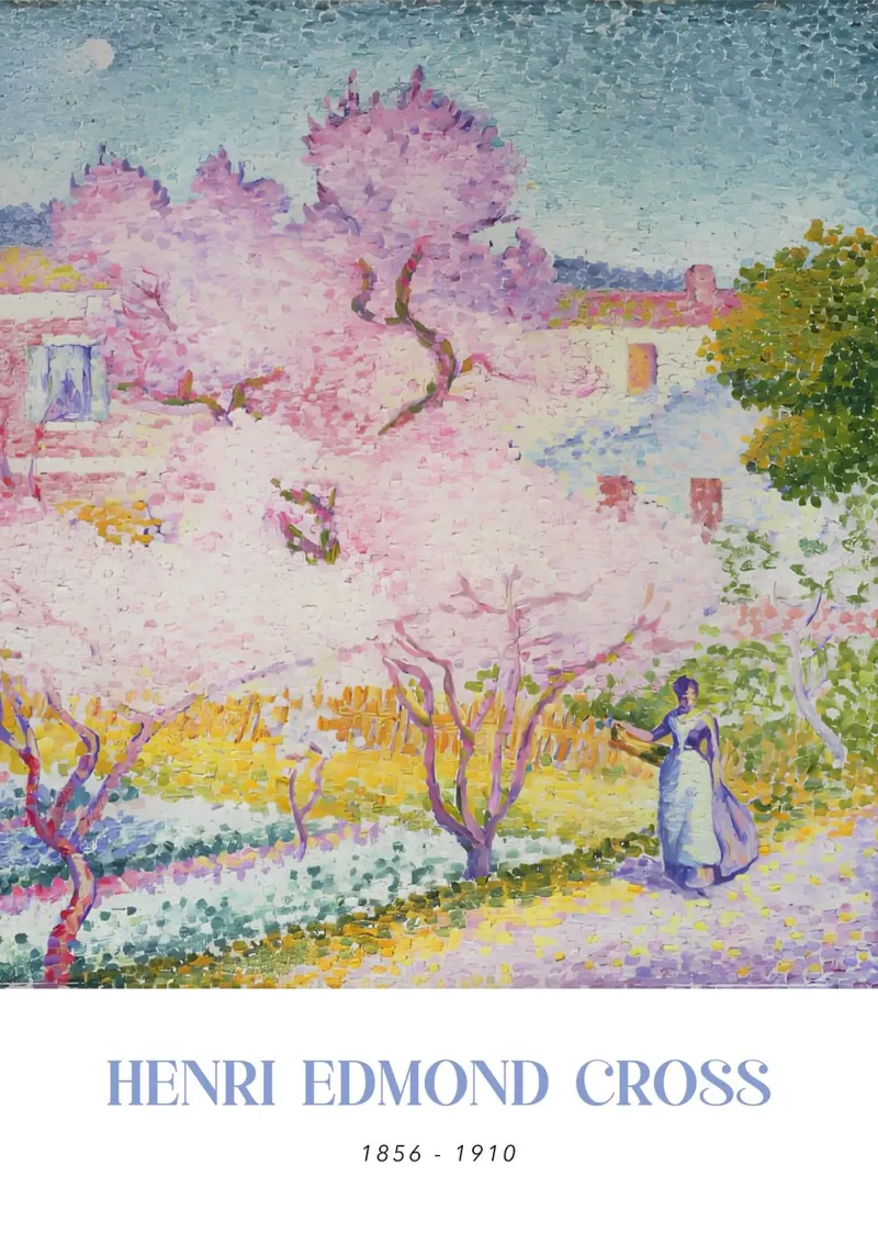 Henri-Edmond Cross Pointillist Blossom Trees Art canvas by NorwesClub