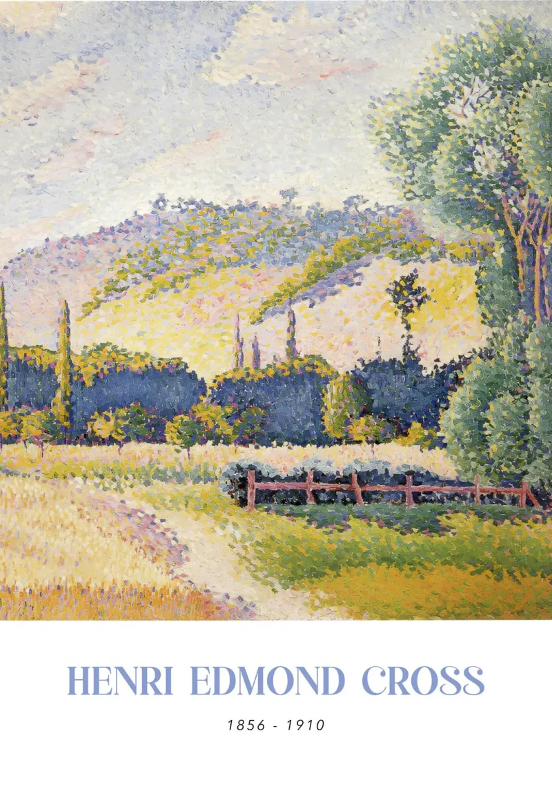 Henri-Edmond Cross Pointillistische landschapskunst canvas met Baklijst van NorwesClub