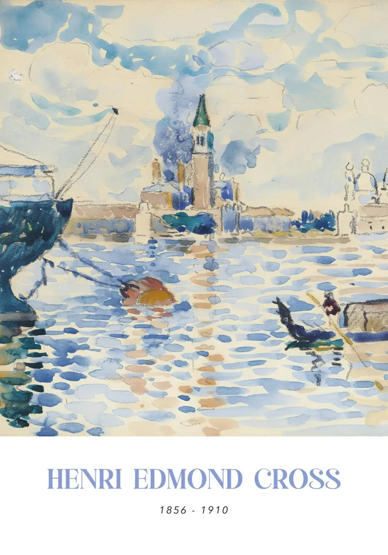 Henri-Edmond Cross Pointillist Venezia Arte da parete poster con telaio in alluminio da NorwesClub