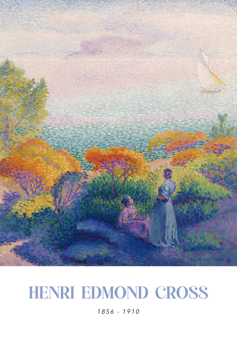 Henri-Edmond Cross Pointillist Figures Shore Art canvas by NorwesClub