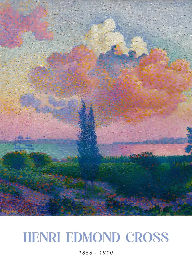 Henri-Edmond Cross Pointillist Pink Cloud Art hahnemühle by NorwesClub