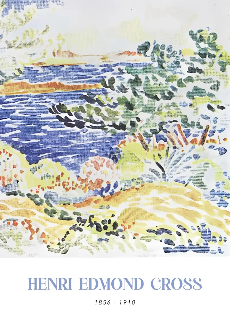 Henri-Edmond Cross Pointillistisch Kustlandschap canvas met Baklijst van NorwesClub