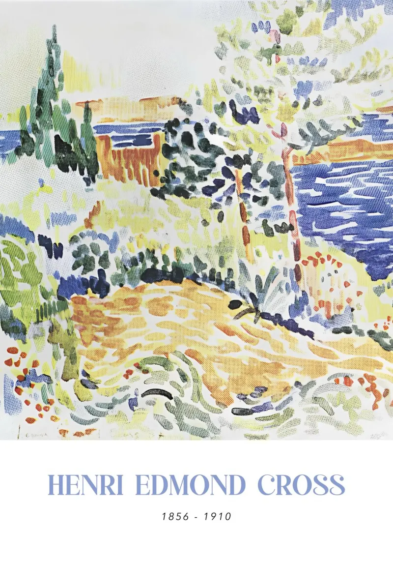 Henri-Edmond Cross Pointillist Kustgezicht canvas met Baklijst van NorwesClub