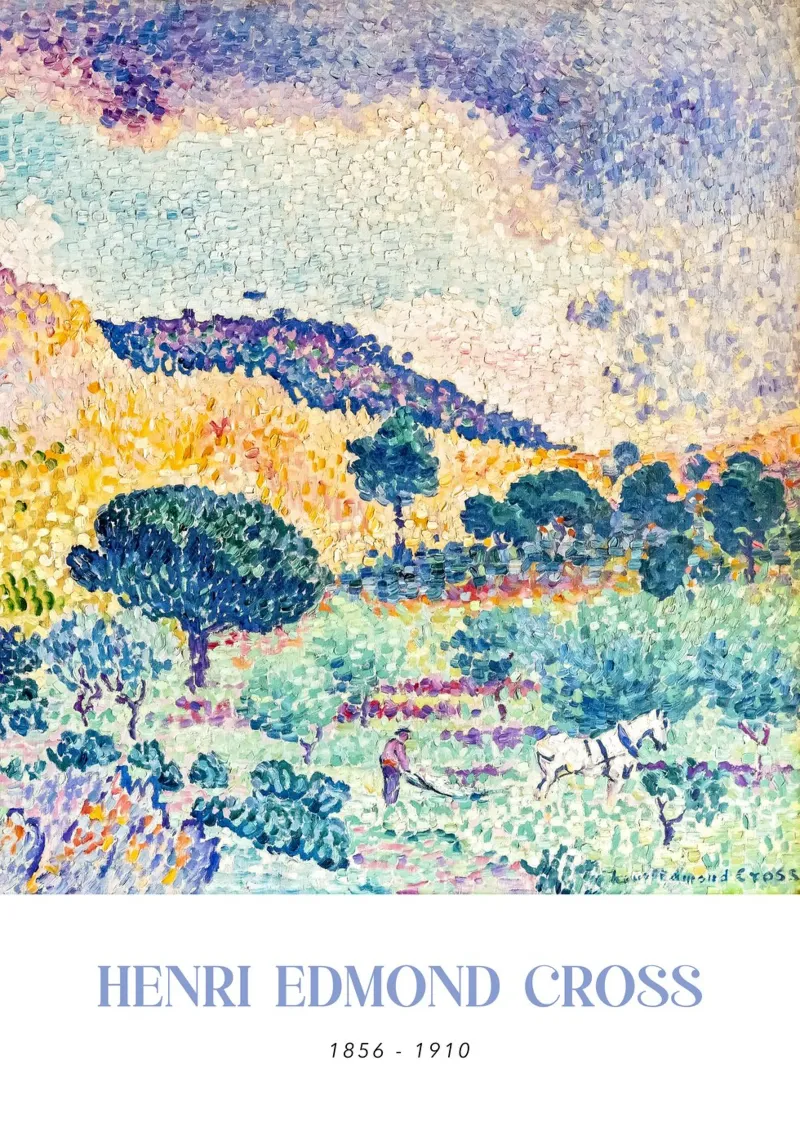 Henri-Edmond Cross Pointillist Paesaggio collinare pellicola backlit da NorwesClub