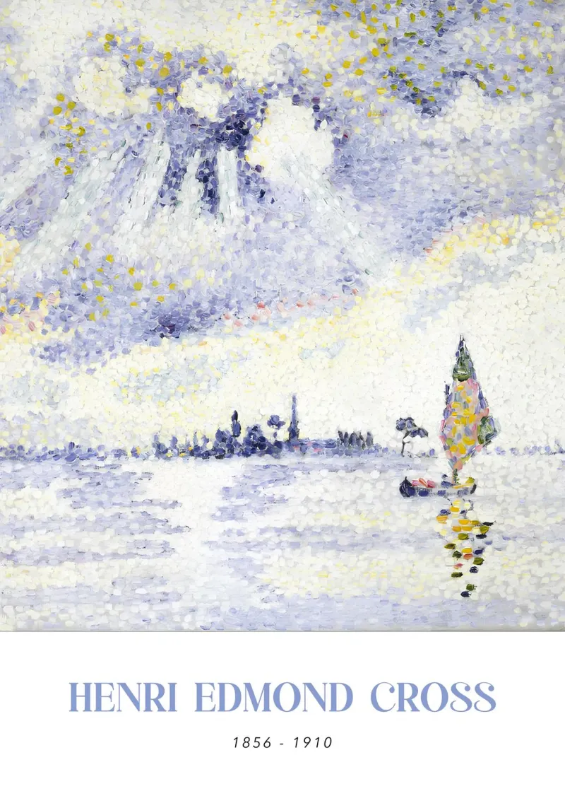 Henri-Edmond Cross Pointillist Venice Sunset Art pellicola backlit da NorwesClub