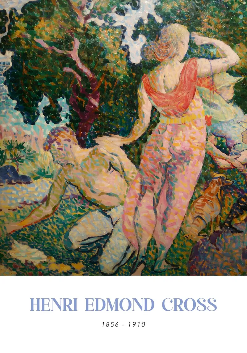 Henri-Edmond Cross Pointillist Excursionists Arte pellicola backlit da NorwesClub