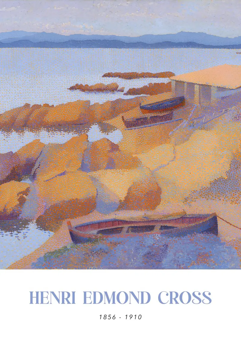 Henri-Edmond Cross Pointillist Kust Calanque canvas met Baklijst van NorwesClub