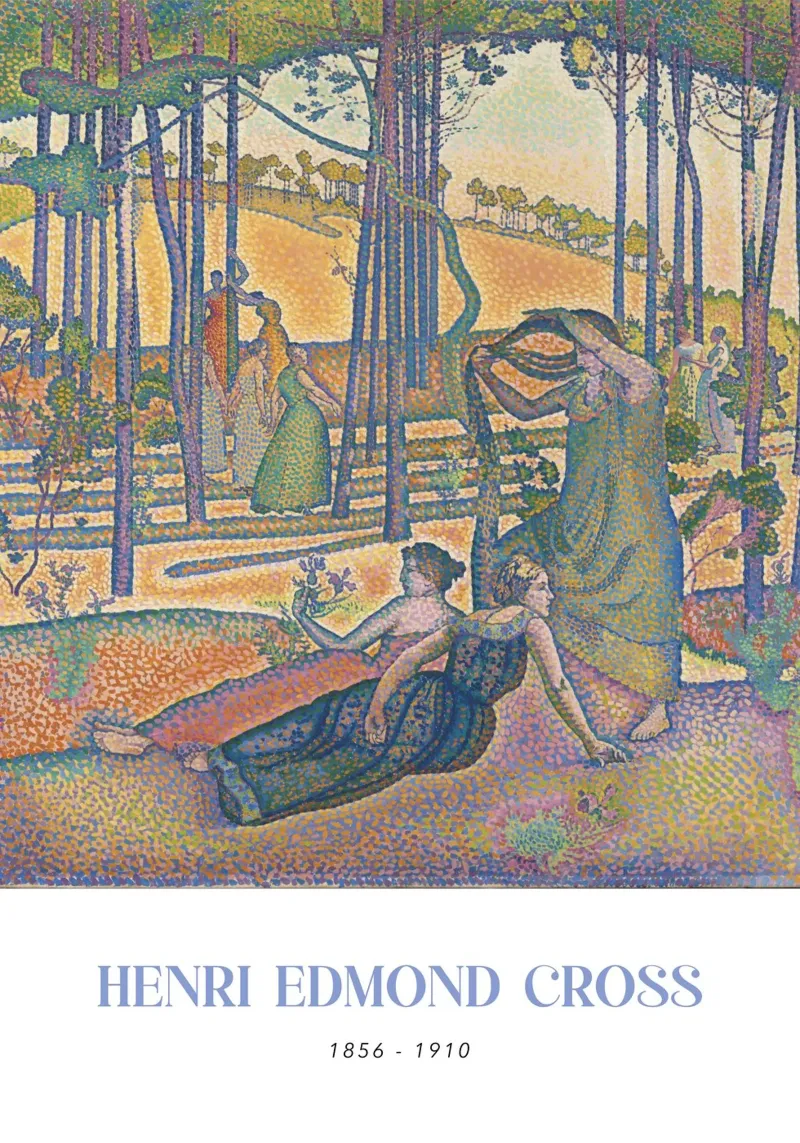 Henri-Edmond Cross Pointillist L'aria della sera pellicola backlit da NorwesClub