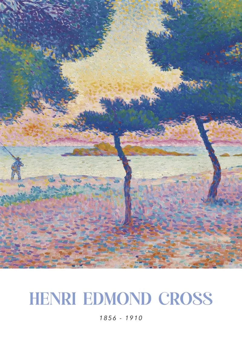 Henri-Edmond Cross Pointillist Saint-Clair Kunst Poster mit Aluminium Rahmen von NorwesClub