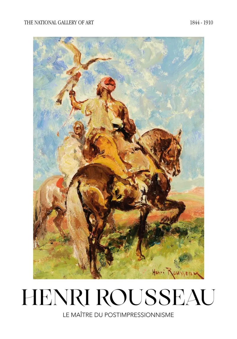 Henri Rousseau Post-Impressionist Falconer Art Poster von NorwesClub