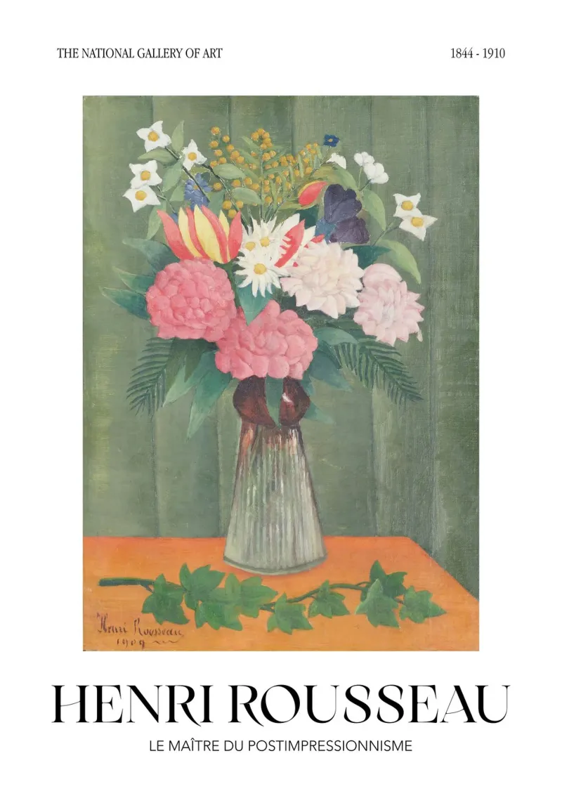 Henri Rousseau Natura morta floreale post-impressionista pellicola backlit da NorwesClub