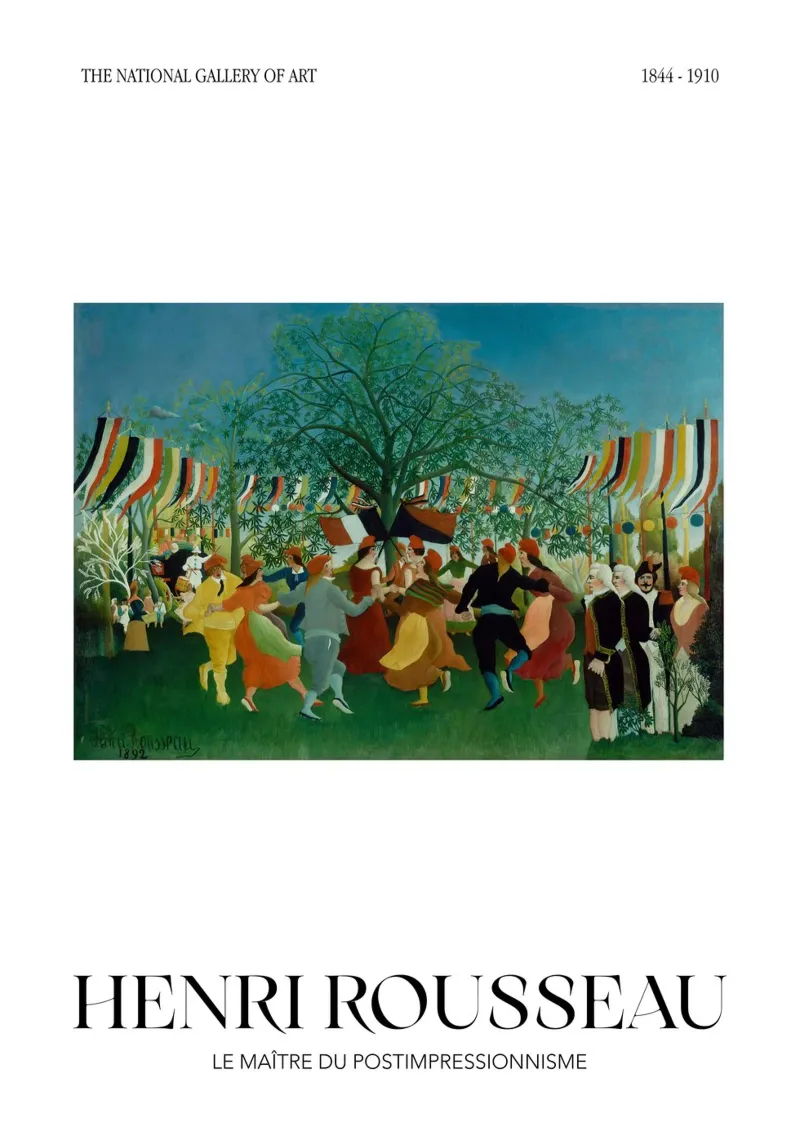 Henri Rousseau Post-Impressionistische Viering canvas met Baklijst van NorwesClub