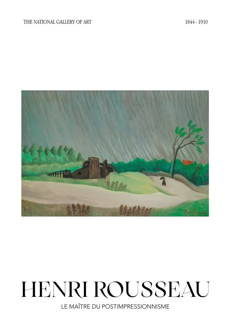 Henri Rousseau Paesaggio di un giorno di pioggia Vintage Post-Impressionis poster con telaio in alluminio da NorwesClub