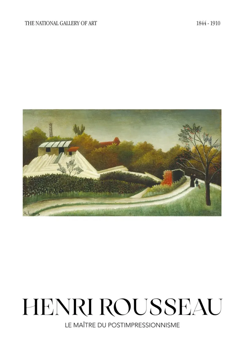Henri Rousseau Segheria Periferia di Parigi Paesaggio d'epoca poster con telaio in legno da NorwesClub