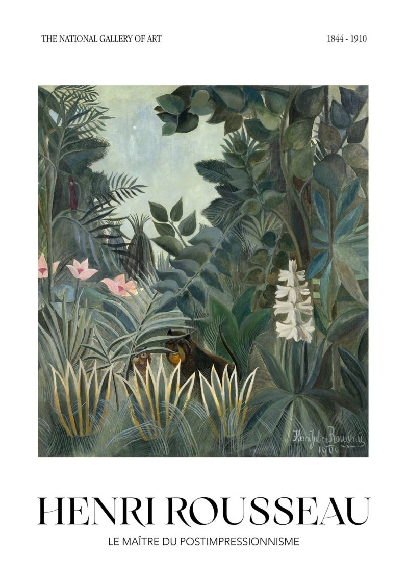 Henri Rousseau Jungle Tiger Vintage Post-Impressionist Art poster by NorwesClub
