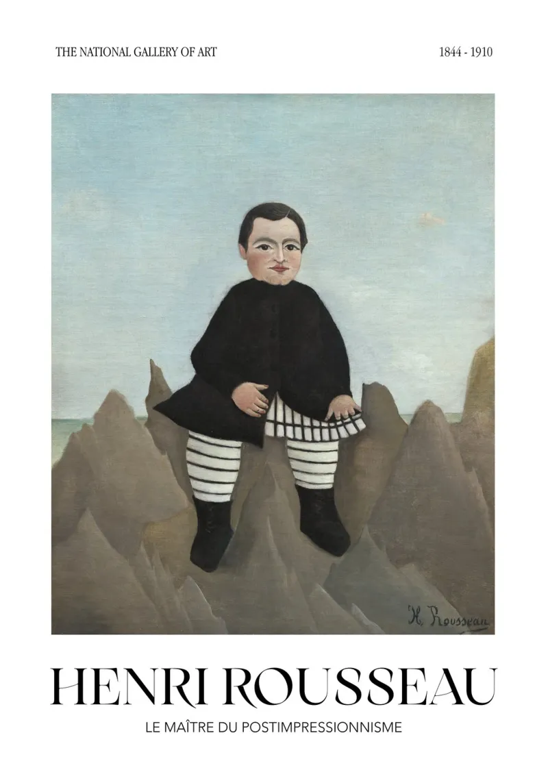 Henri Rousseau Ragazzo sulle rocce Arte post-impressionista d'epoca poster con telaio in legno da NorwesClub