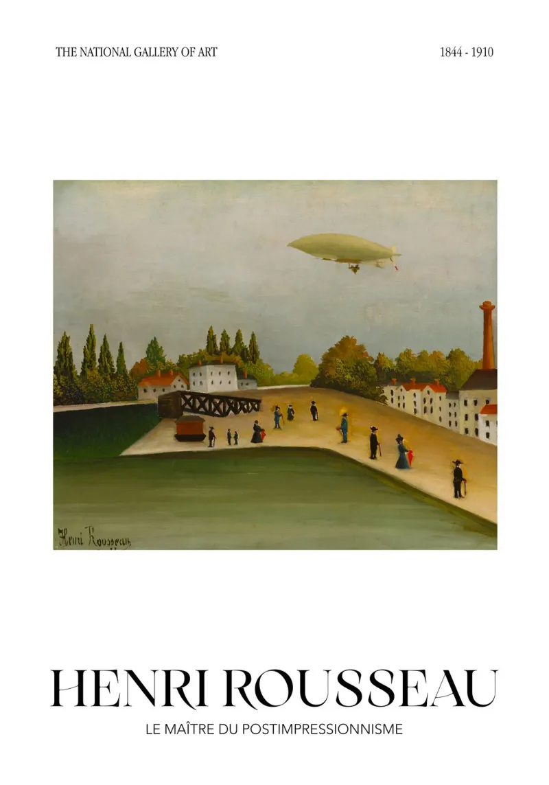 Henri Rousseau Quai d'Ivry Paesaggio urbano d'epoca poster con telaio in legno da NorwesClub
