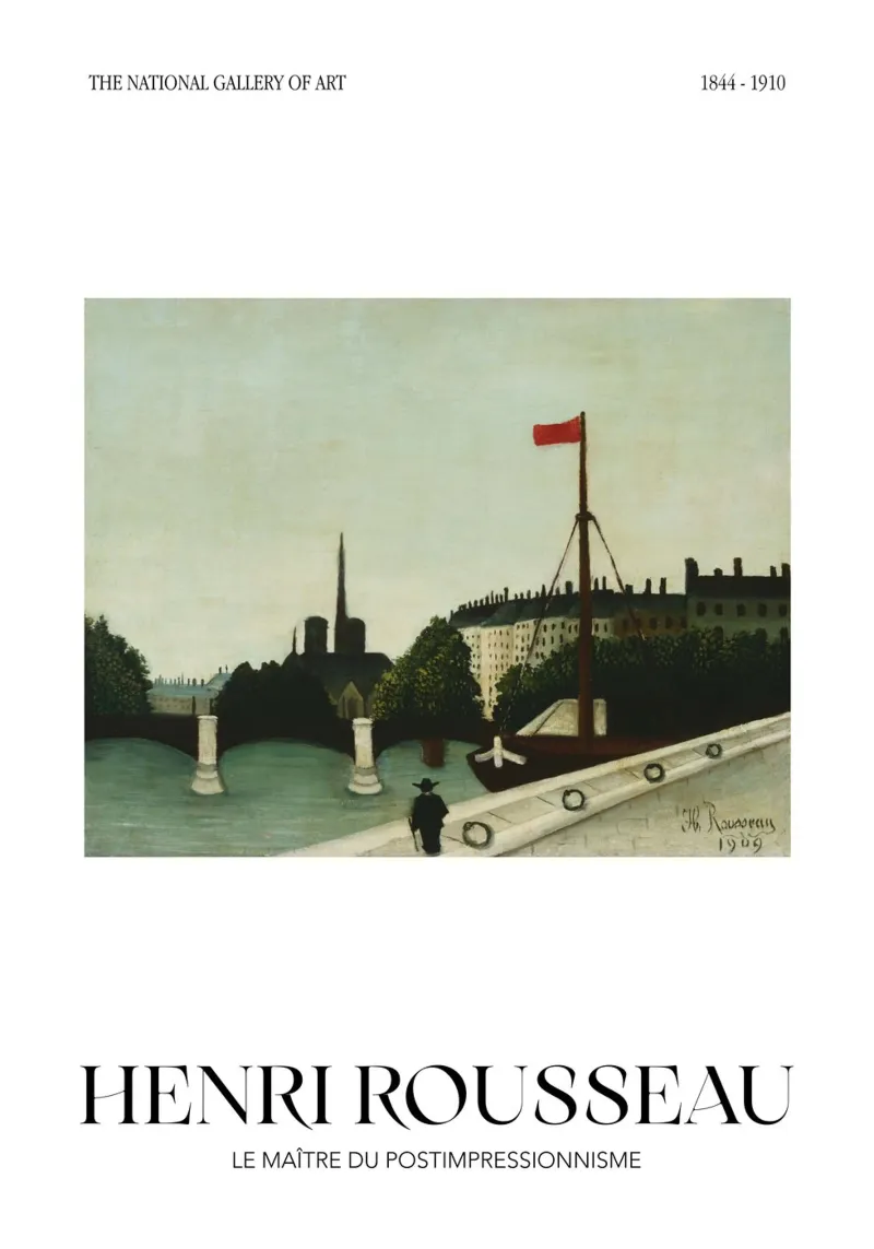 Henri Rousseau Notre Dame Parigi Paesaggio urbano d'epoca poster con telaio in legno da NorwesClub