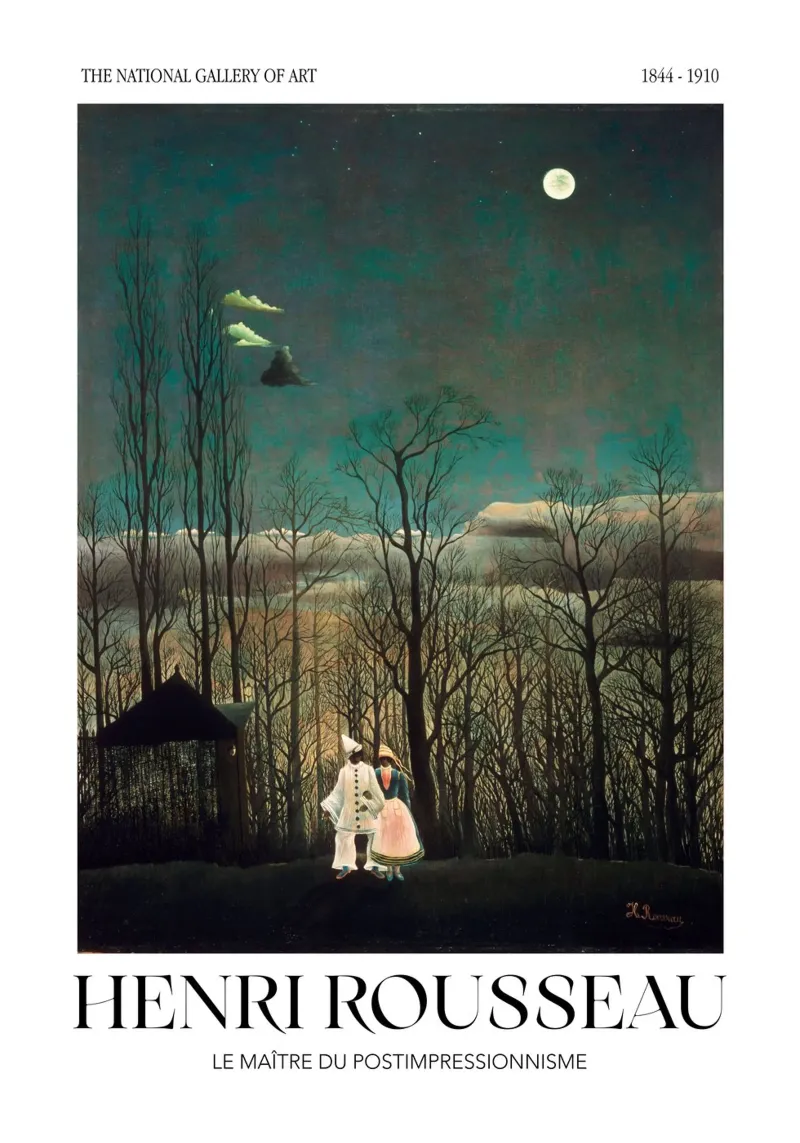 Henri Rousseau Carnaval Avond Vintage Mysterieuze Kunst canvas met Baklijst van NorwesClub