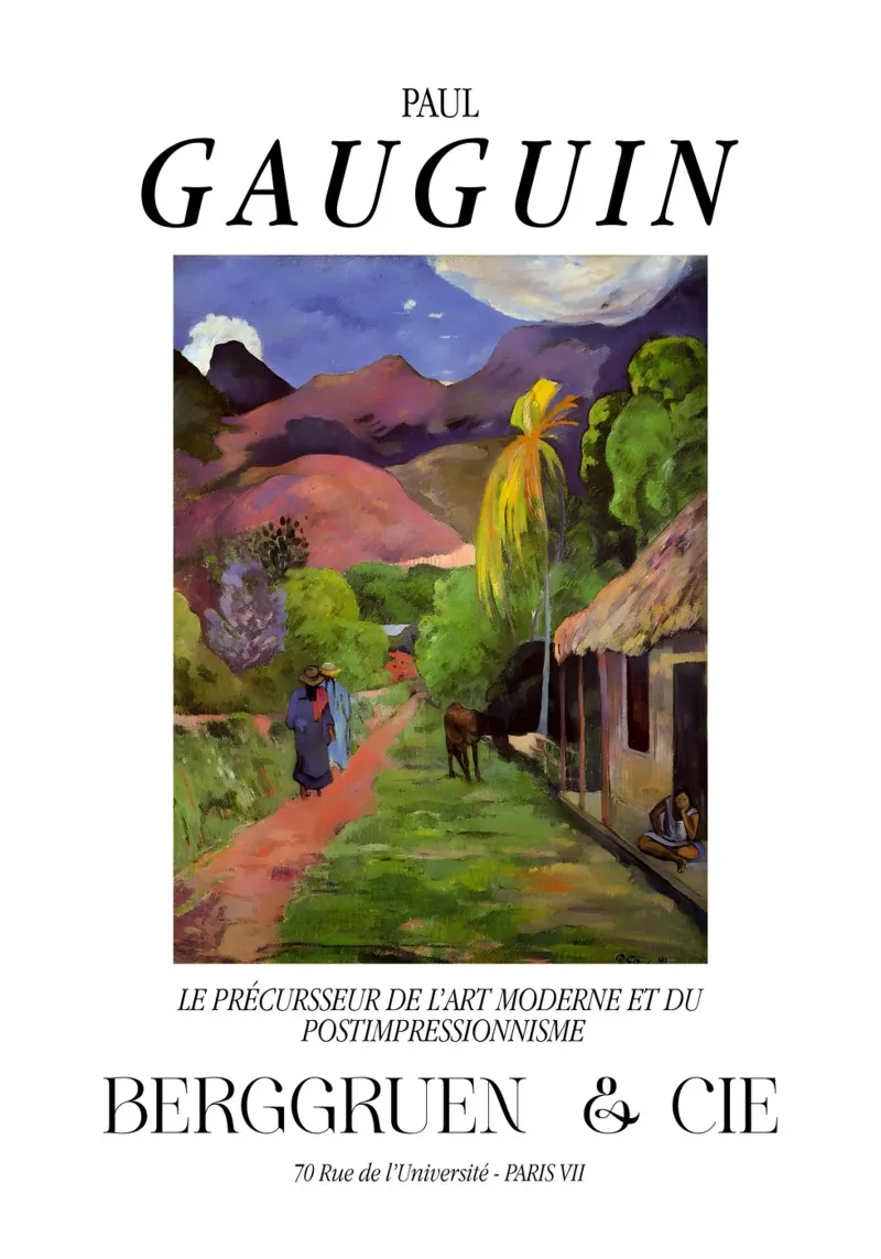 Paul Gauguin Tahiti Vintage Tropicale Post-Impressionista poster con telaio in legno da NorwesClub