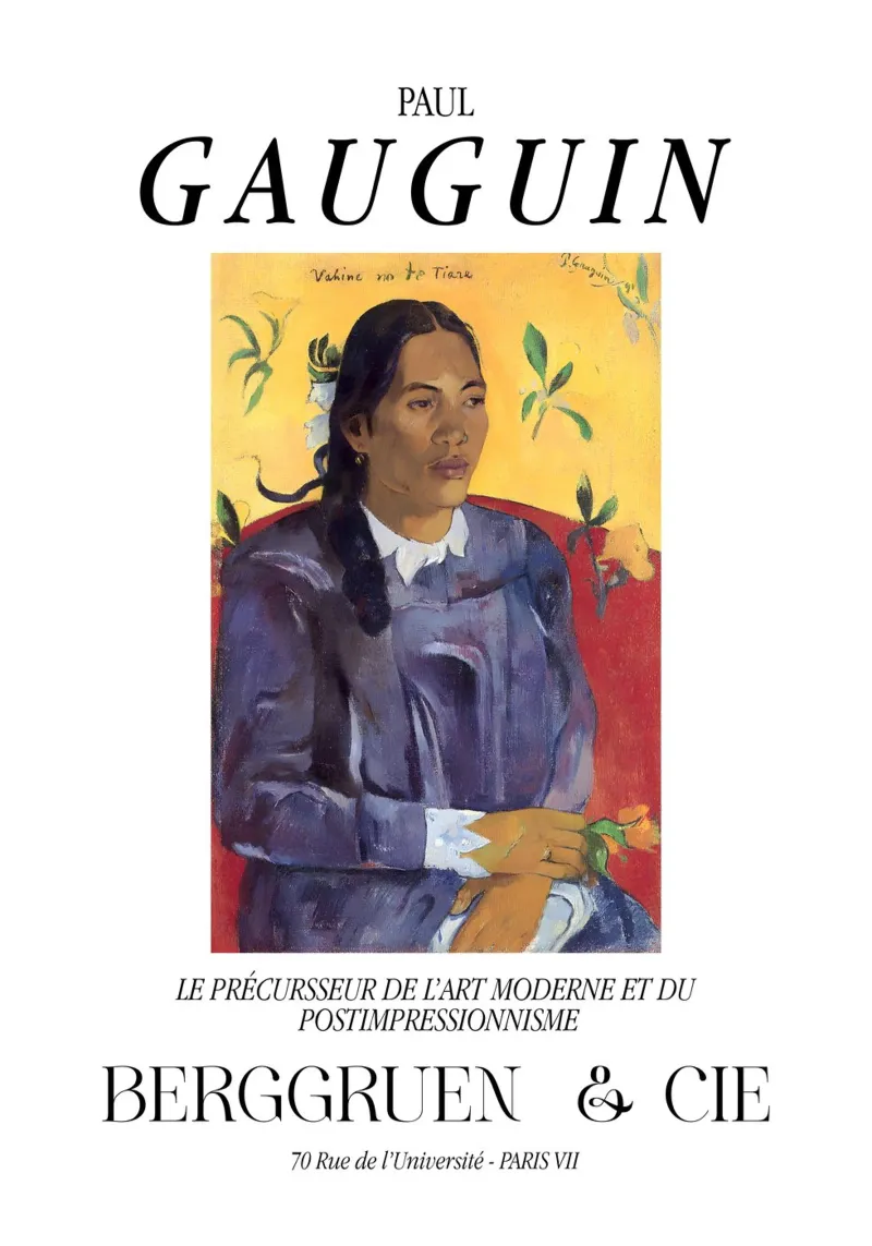Paul Gauguin Donna tahitiana Ritratto d'epoca poster con telaio in alluminio da NorwesClub