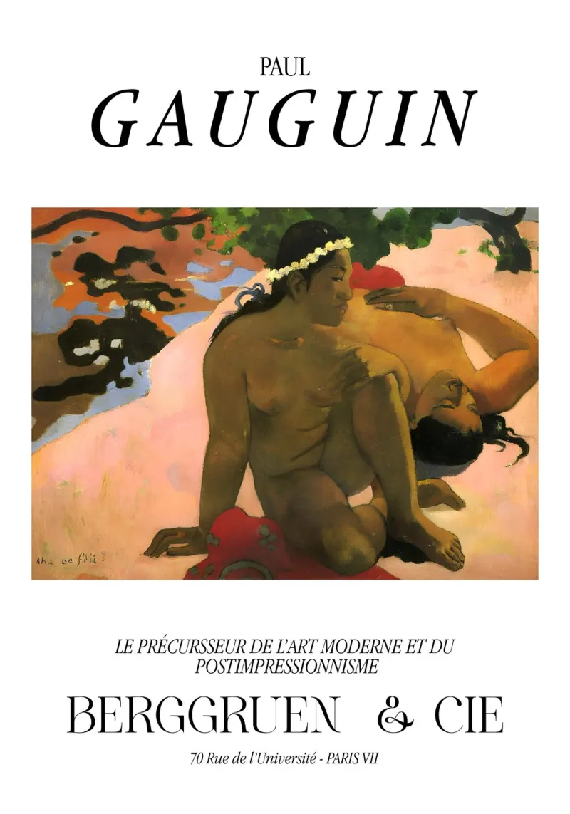 Paul Gauguin Aha Oe Feii Arte nuda tahitiana d'epoca poster con telaio in legno da NorwesClub