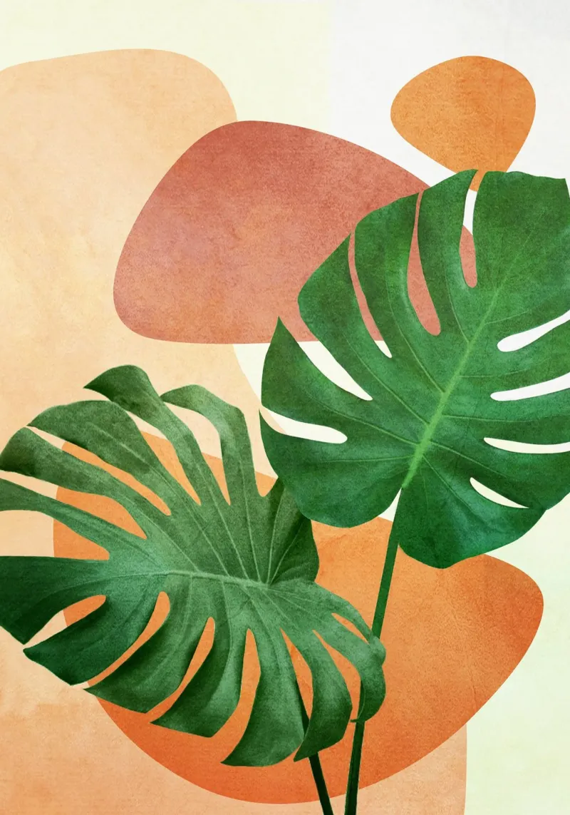 Monstera Leaves canvas by Flow Line