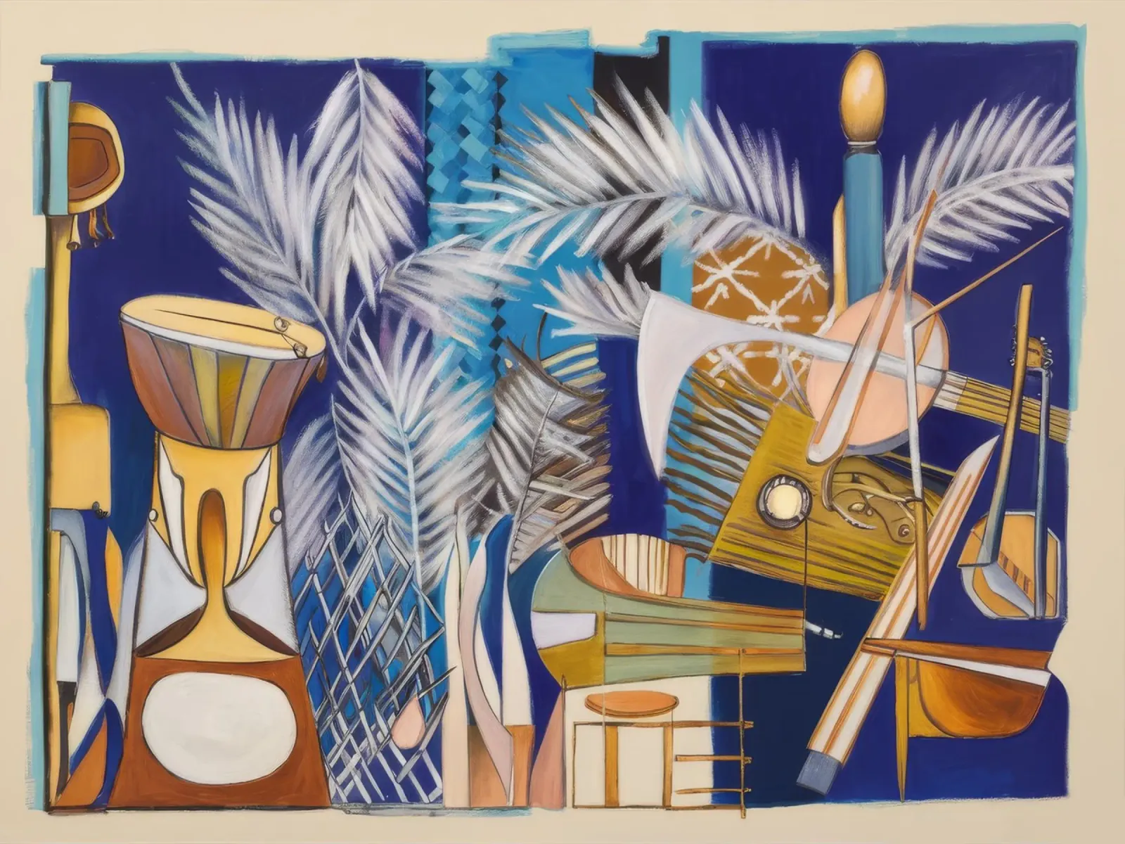 Abstract Symfonie Canvas poster met aluminium frame van Beach Palette