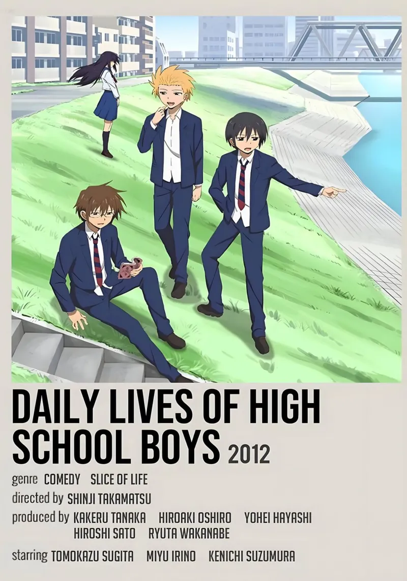 DAILY LIVES OF HIGH SCHOOL BOYS 2012 poster con telaio in legno da Totoya
