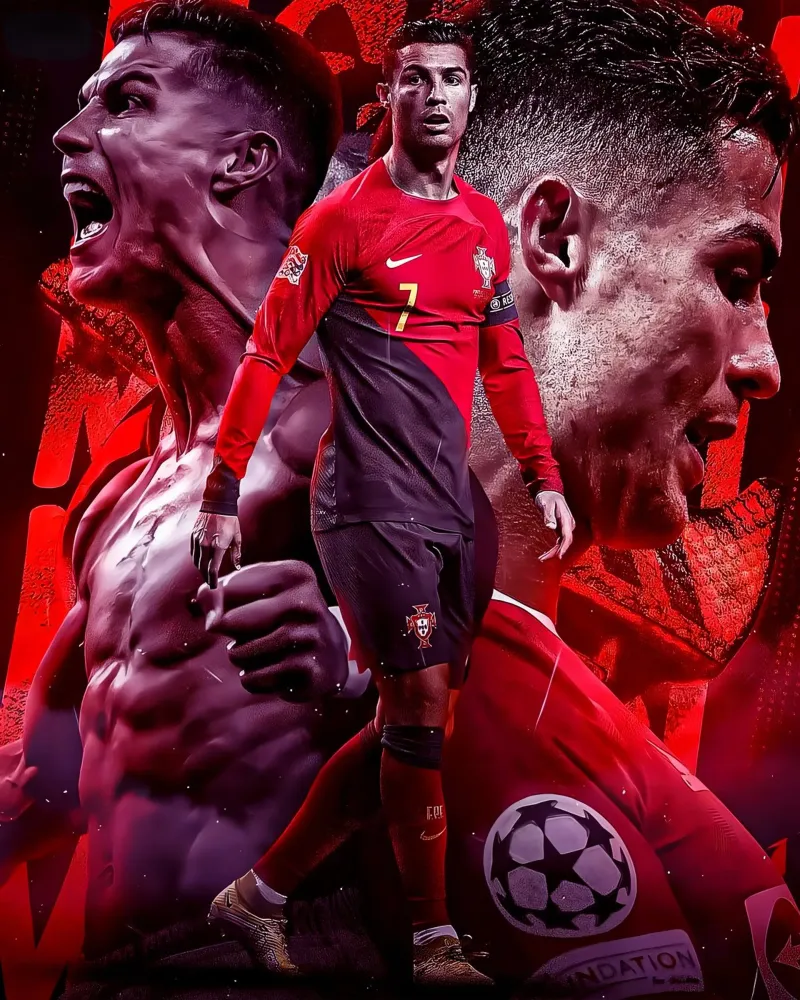 Cristiano Ronaldo poster con telaio in alluminio da Agus Creative