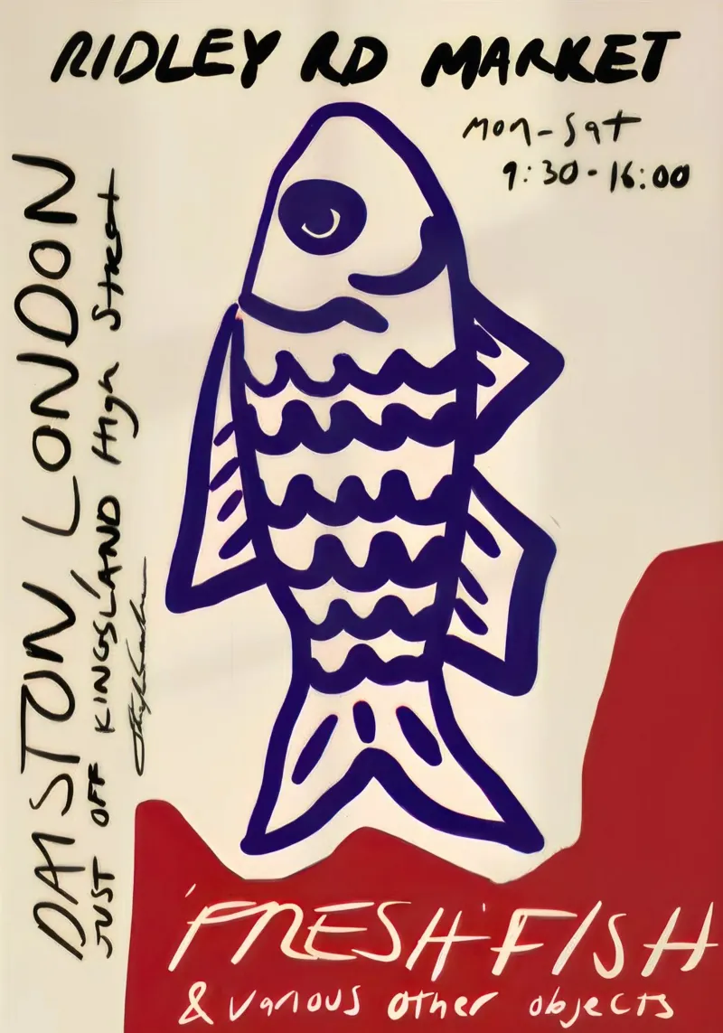Pesce fresco Vintage poster con telaio in legno da Alishasteel