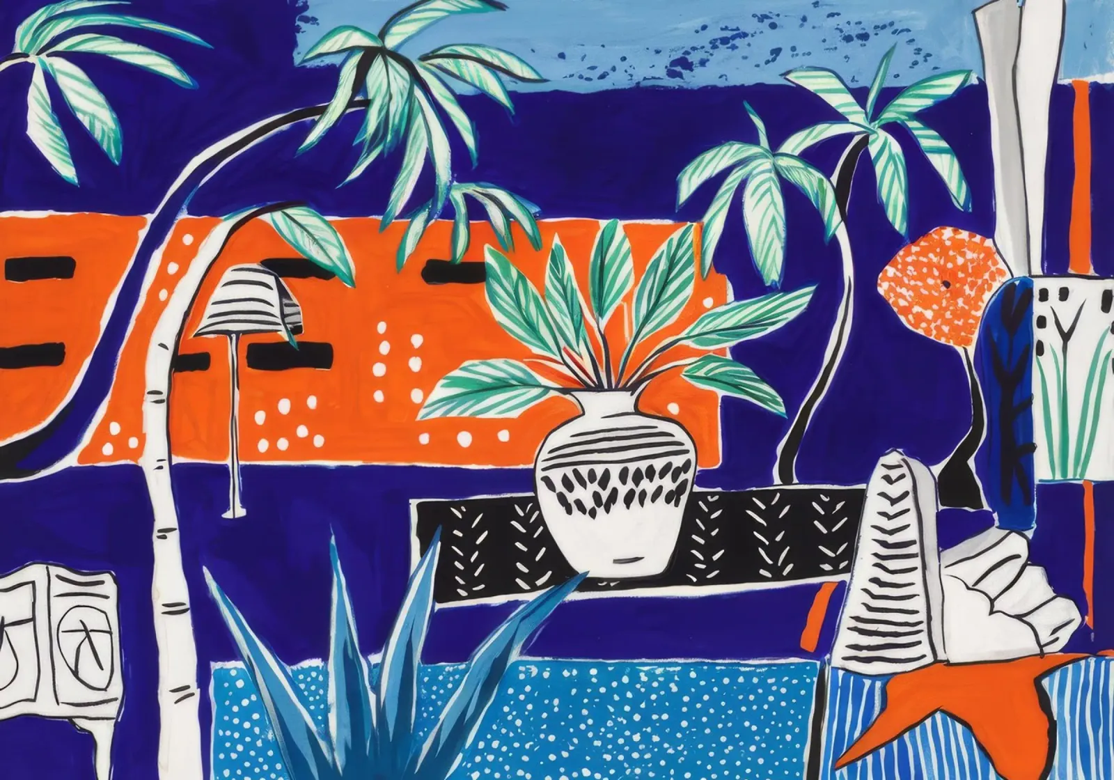 Fantasia vivace sulla spiaggia poster con telaio in plastica da Beach Palette