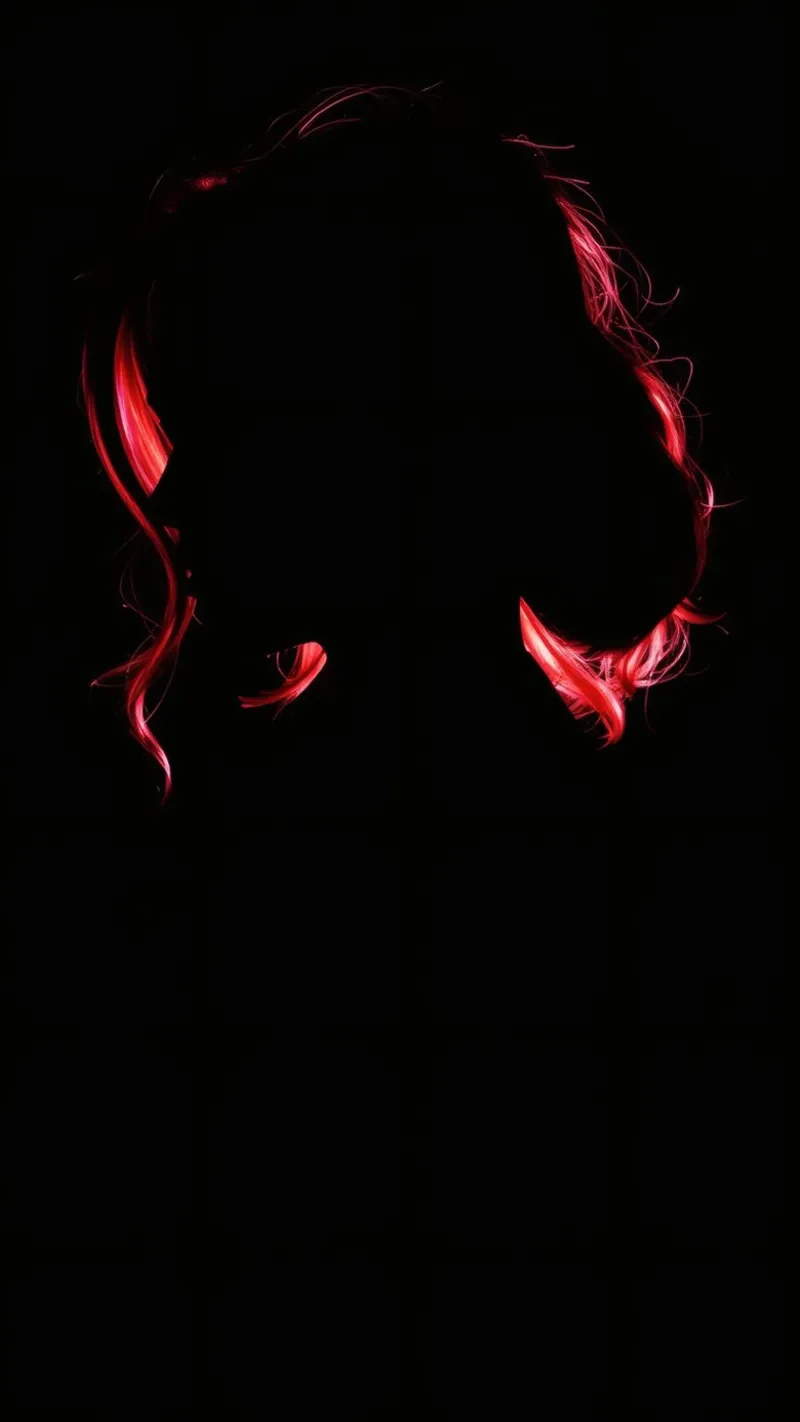 una sagoma di donna dai capelli rossi luce oscurità poster da DesignDoodle