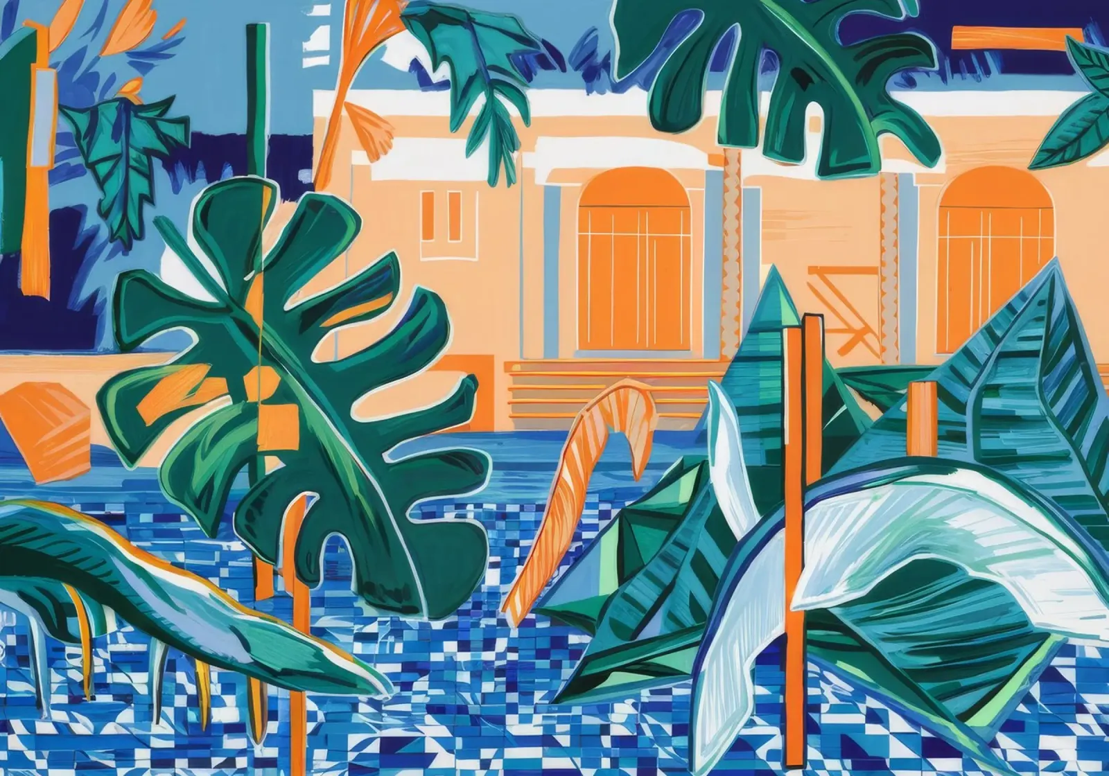 Un lussureggiante santuario tropicale poster con telaio in plastica da Beach Palette