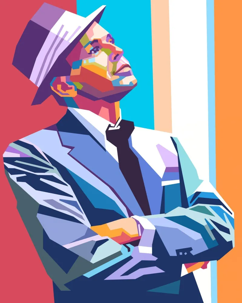 L'iconico cantante Frank Sinatra pellicola backlit da Hantamrata