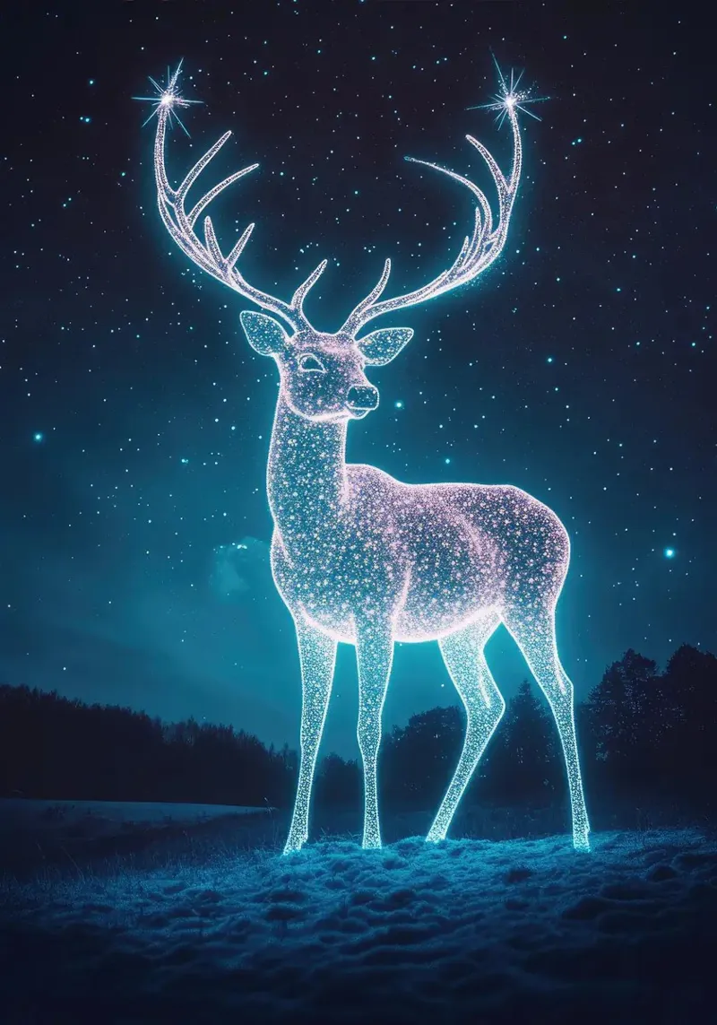 corna di cervo stelle notturne pellicola backlit da James Isaac Jackson