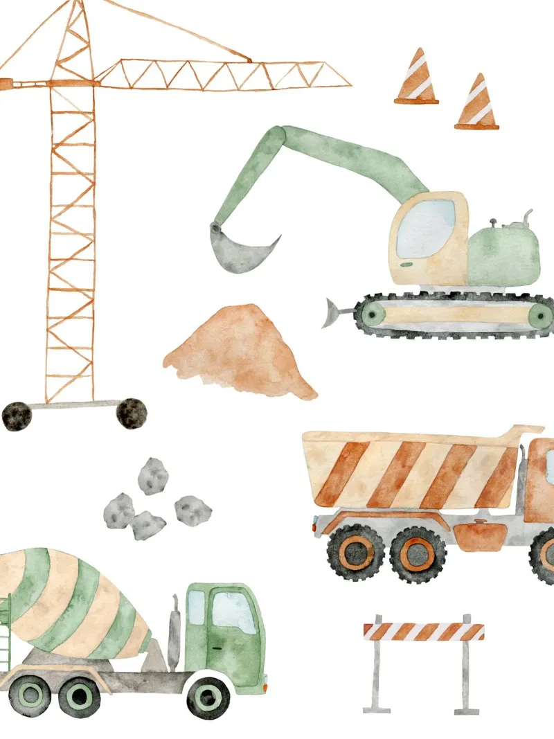 Auf der Baustelle poster con telaio in plastica da herzundpapier