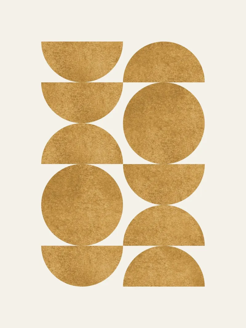 Motif rétro scandinave - Or jaune hahnemühle de MoonlightPrint