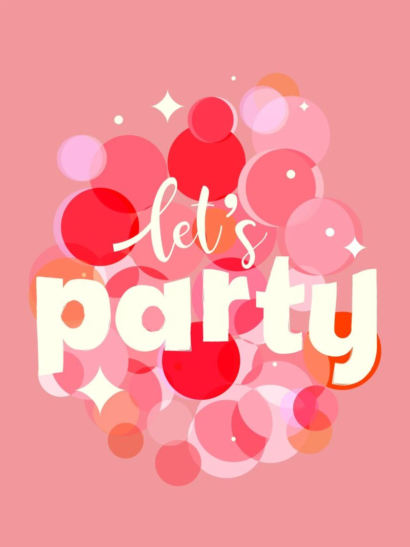 Pink Confetti Vibes - Impresión Let's Party metacrilato de showmemars