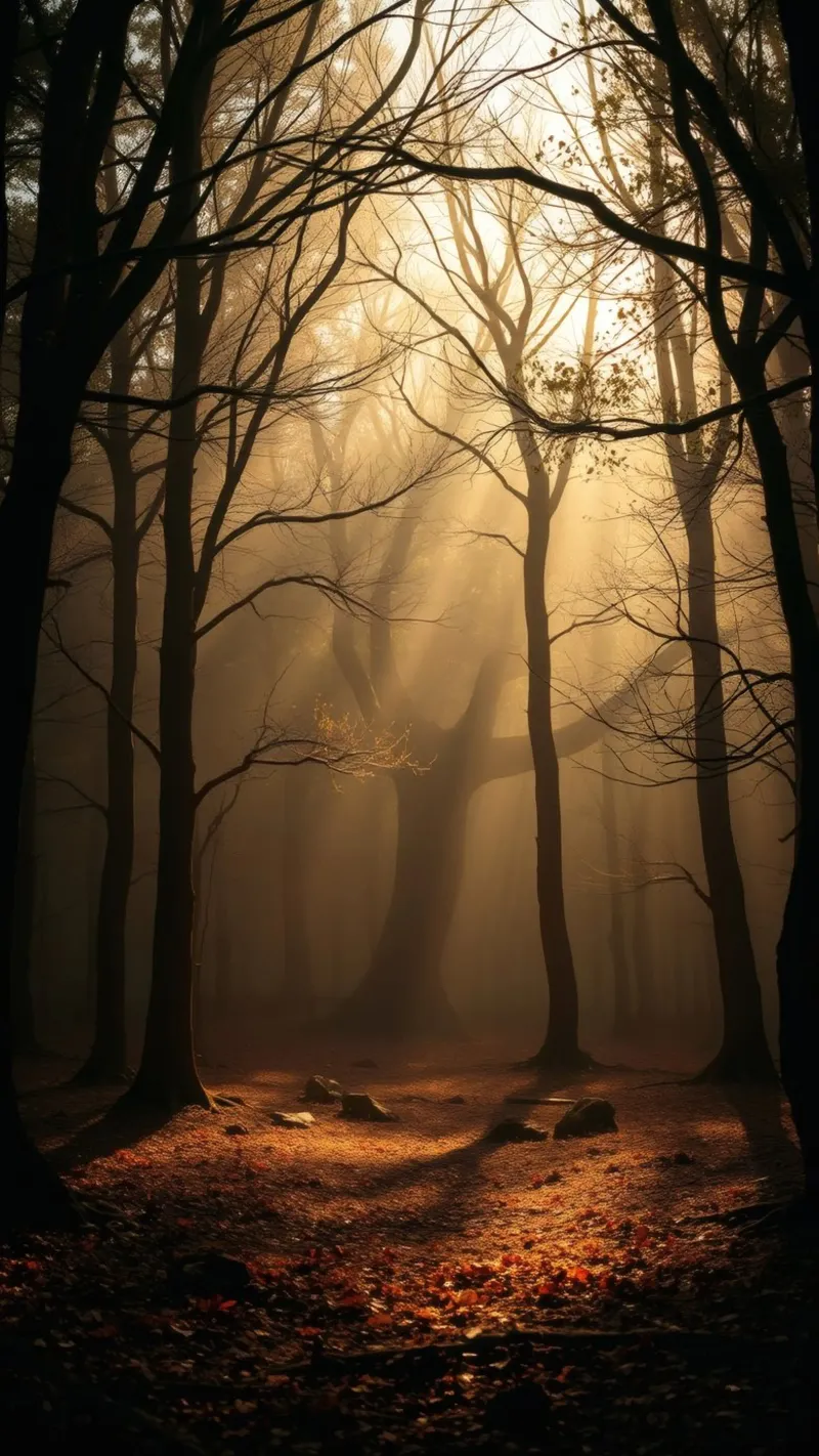 forest with sunlight filtering through trees canvas by DesignDoodle