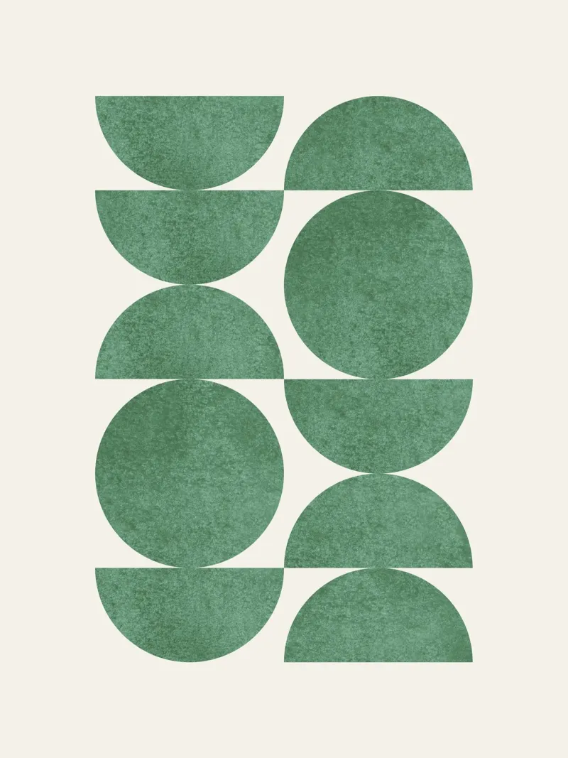 Retro Scandinavian Pattern - Green poster da MoonlightPrint